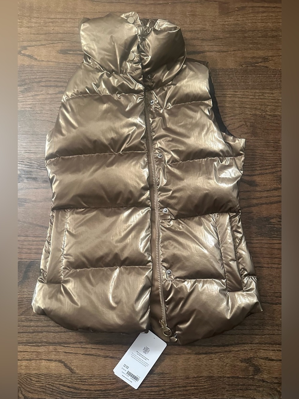 Athleta Metallic Bronze Gold Puffer Vest - Picture 3 of 4